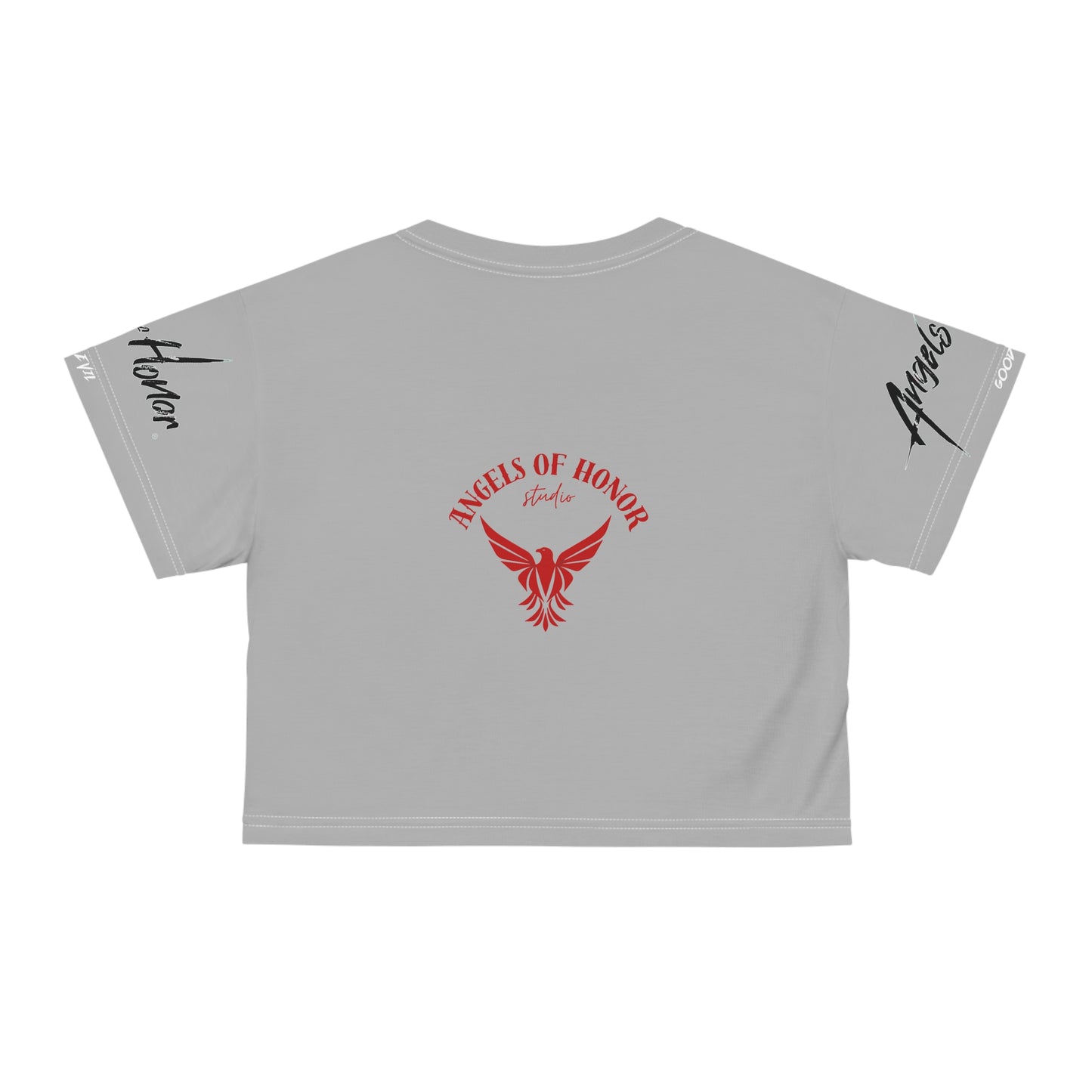 Happy Holidays Angels of Honor Logo Crop Tee