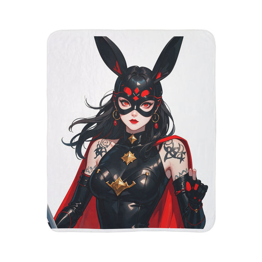 Angels of Honor "The Black Rabbit" Fleece Sherpa Blanket