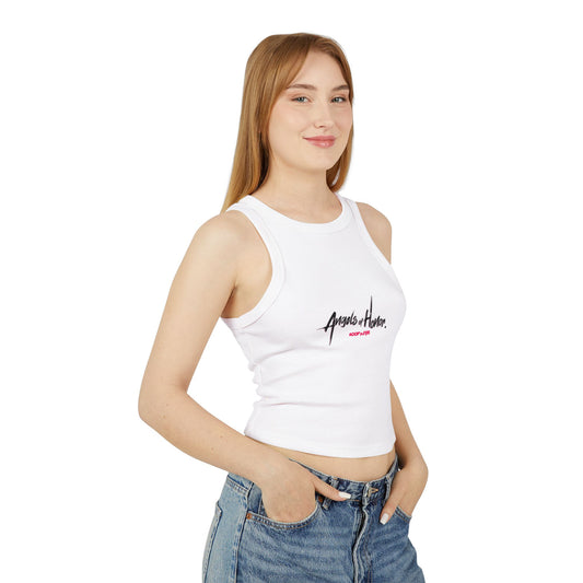 Angels of Honor "Blue" Women's Micro Rib Racer Tank Top