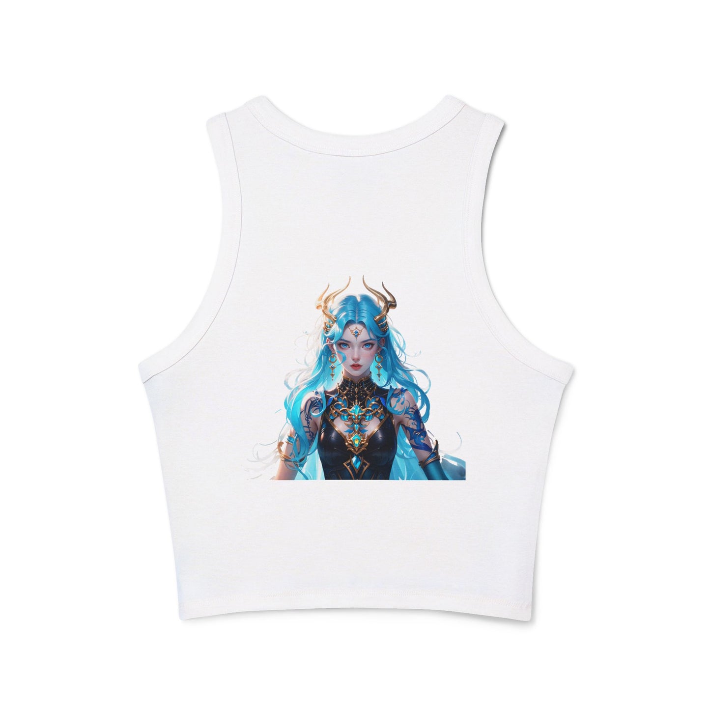 Angels of Honor "Blue" Women's Micro Rib Racer Tank Top
