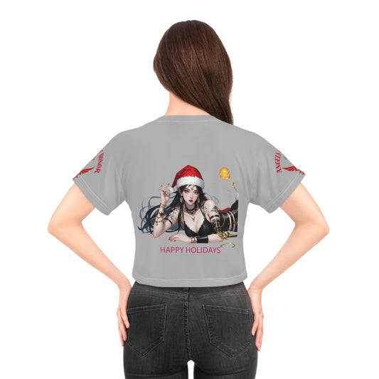 HAPPY HOLIDAYS Angels of Honor Logo Crop Tee