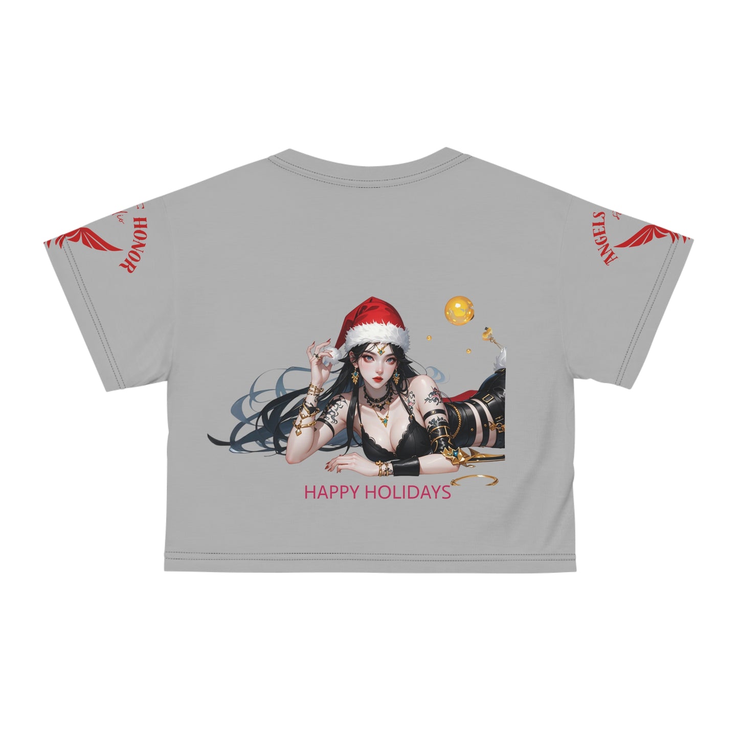 HAPPY HOLIDAYS Angels of Honor Logo Crop Tee
