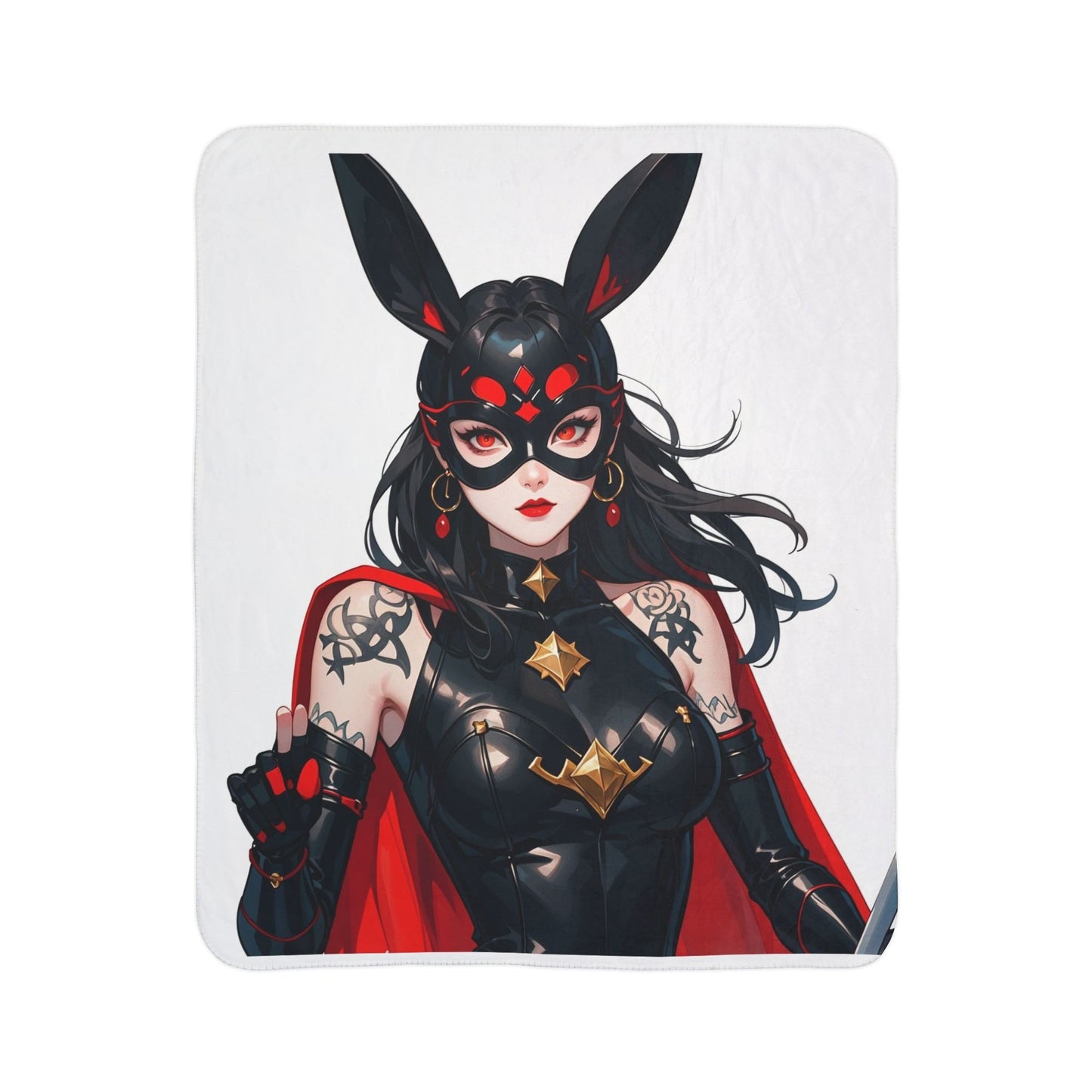 Angels of Honor "The Black Rabbit" Fleece Sherpa Blanket